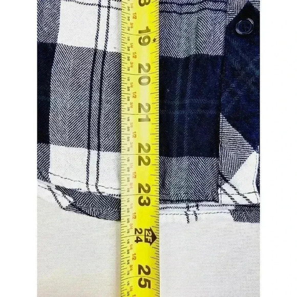 Rails Size XS Women's Black White Gray Check Green Trim Logo Tag Rayon L/S Shirt - Picture 10 of 12